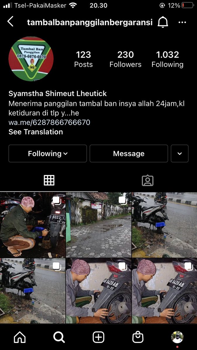 biskims's tweet photo. Buat yang dijogja motor/mobilnya tiba-tiba bannya bocor. Bisa panggil mas sam'an, orangnya baik dan professional. Semua dikerjakan dengan cepat dan teliti. 
Biayanya dalem ringroad 25k dan luar ringroad 30k. Follow instagramnya juga ya! https://t.co/jaIrYFW7qN