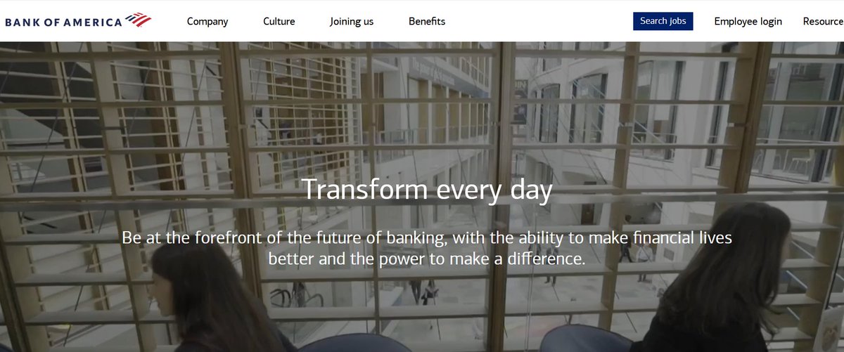 18/ BofA "Transform every day"sounds tiring