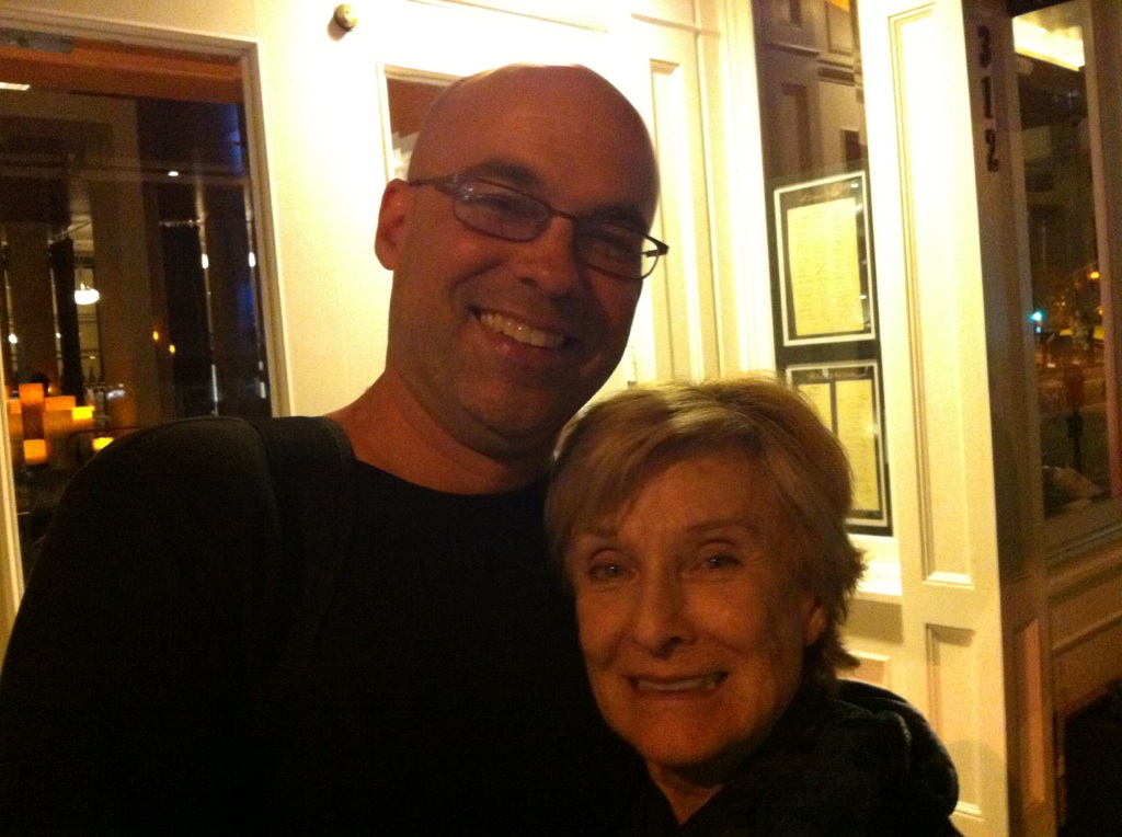 HarrisonSmith85's tweet photo. With #ClorisLeachman in LA for the premiere of our film @TheFieldsMovie She took over a bar that night in Santa Monica, pouring drinks for bewildered customers. #RIPClorisLeachman #RIPCloris https://t.co/7fBFfra9Oz