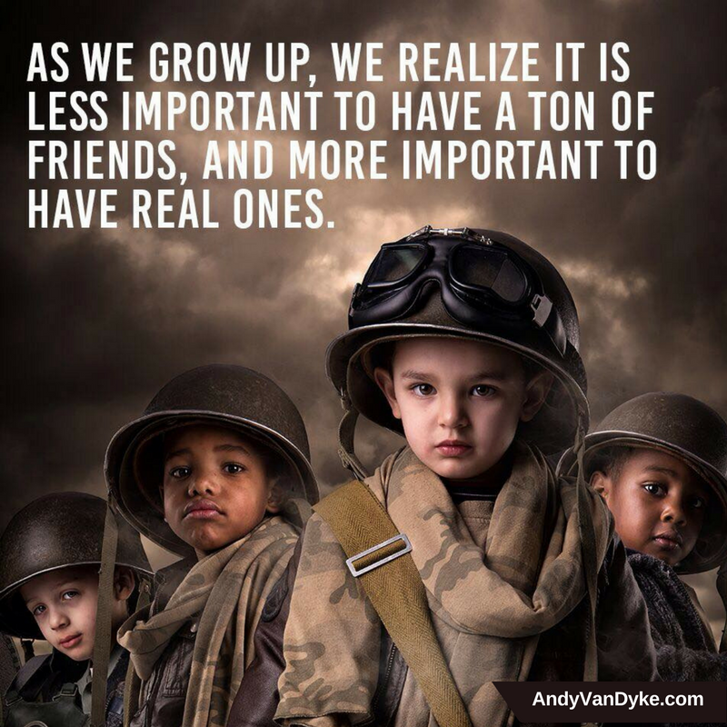 AndyVanDyke's tweet photo. As we grow up, we realize it is less important to have a ton of friends, and more important to have real ones.
#RealFriends https://t.co/GeJtBZi8is