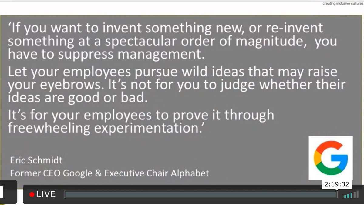 How do we fail intelligently? It's important to put processes in place so we can learn from it.1. Be yourself - warts & all - esp in leadership role2. Be vulnerable - you don't have all the answers3. Think about authority bias - leaders need to be around people who question.