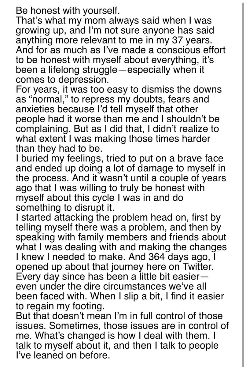 EricEngels's tweet photo. #BellLetsTalk because talking is part of the solution. Reflecting on my own battles and what I shared here on Twitter one year ago #BellCause https://t.co/eR9W1xBQdz
