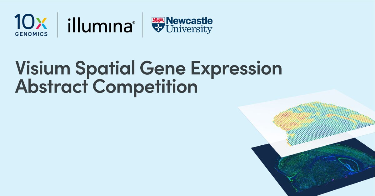 SpaRTAN (Spatially Resolved Transcriptomics At Newcastle) have teamed up with @10XGenomics and @Illumina to host an Abstract Competition for the chance to win a free end-to-end Spatial Transcriptomics Service ncl.ac.uk/gcf/competition 🔬🧬🧬🖥️