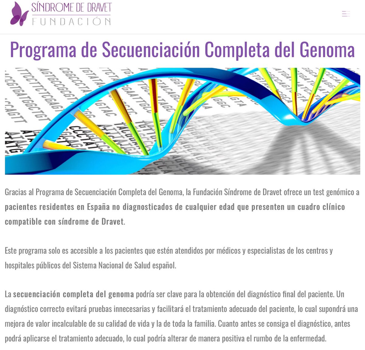NoInvisibles's tweet photo. La @FundacionDravet ofrece test genómico gratuito a pacientes residentes en España, no diagnosticados, de cualquier edad, q presenten un cuadro clínico compatible con síndrome de #Dravet, una #epilepsia congénita 
Más información👇con criterios requeridos 
https://t.co/asiHRhR6Zn https://t.co/4rpNyJSbW5