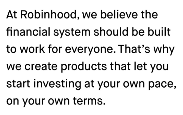 PostyXBT's tweet photo. Cryptocurrency is the only true free market and #Robinhood have confirmed this today.
More specifically, this is exactly why so many of us are bullish on DeFi.
Hopefully many more retail investors see the value in what we have going on here.
#DeleteRobinhood #bitcoin https://t.co/Qt1FyOAGwE