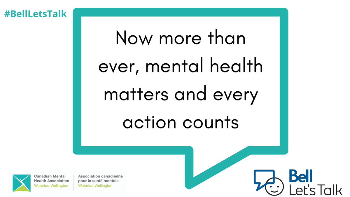Today is Bell Let’s Talk Day - a day where we all can help raise awareness &amp; funds for #mentalhealth. For every tweet &amp; RT w/ #BellLetsTalk , <a href="/Bell/">Bell</a> will donate $0.05 to MH initiatives in Canada. Now more than ever, every action counts, so please share &amp; follow <a href="/Bell_LetsTalk/">Bell Let's Talk</a>