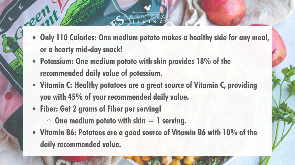 Why potatoes? "Potatoes are a super food, supplementing your body with many beneficial nutrients. " Our friends @KlondikePotato prove this rings true with these potato stats! #greengiantfreshpotatoes #thehealthypotatocompany #klondikebrands #healthtips #livegrounded #healthyfood https://t.co/4RNJ306MXx