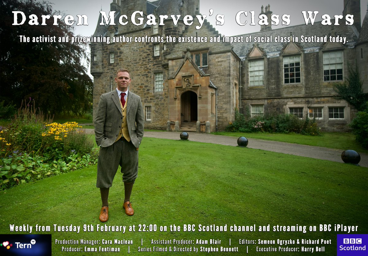 Its been ages since I had positive news to share. Well today, i do! 

My new series 'Darren McGarvey's Class Wars' is preparing for launch - sooner than I thought.

Four 1-hour films exploring an issue many tell me is no longer relevant 🙃 

Starts Feb 9, 2200, <a href="/BBC/">BBC</a> Scotland