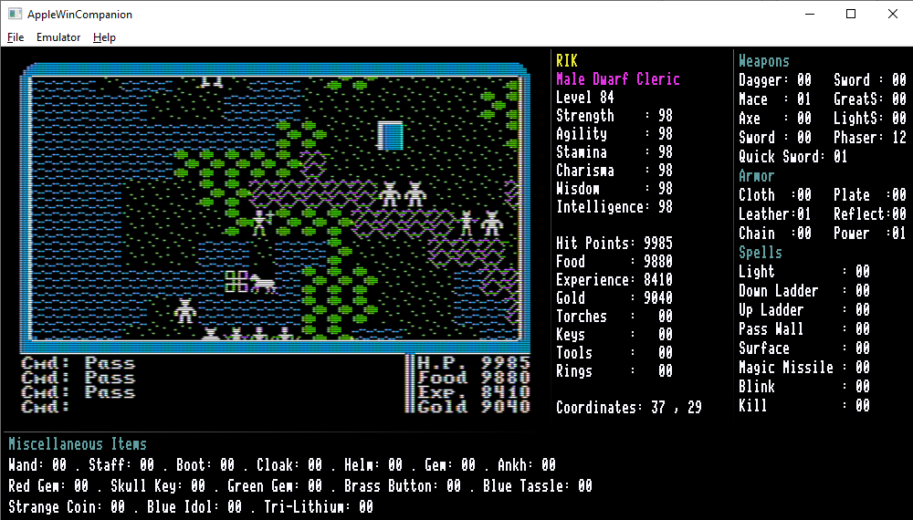 RikRetro's tweet photo. New release of #AppleWin Companion with support for the technique the boss @RichardGarriott used on #Ultima games, storing integers as literal hex strings.

Enjoy Ultima ][ in a modern way!

https://t.co/rQCEpG8RIq https://t.co/P333Pd6Qj2