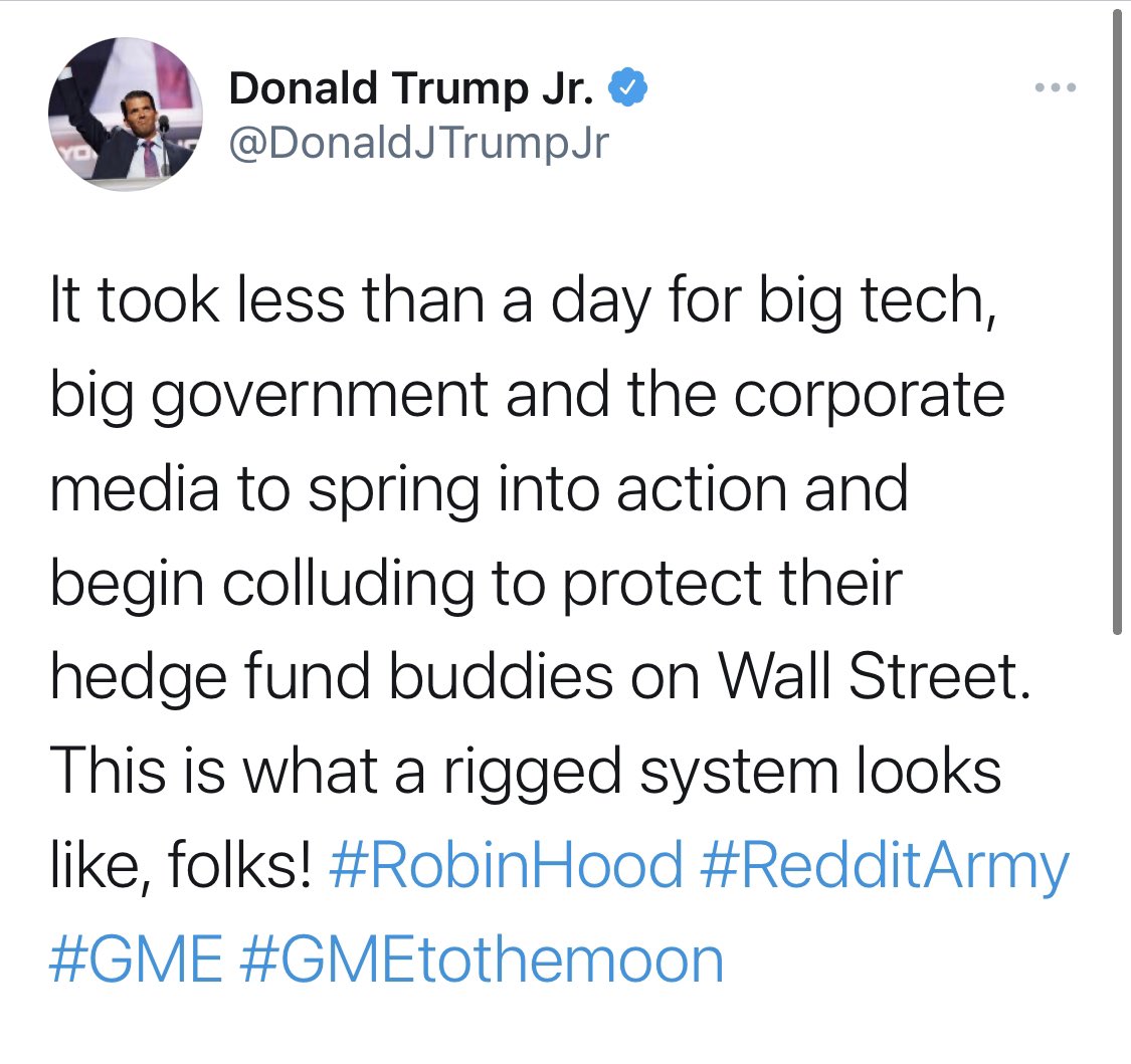 When @AOC and @DonaldJTrumpJr are on the same side you know you fucked up @RobinhoodApp