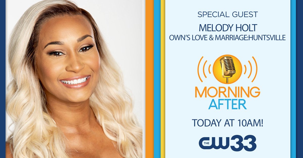 AMafterLIVE's tweet photo. TUNE IN AT 10AM! @MelodySHolt joins us on #AMAfter to talk all about @OWNTV's Love &amp; Marriage Huntsville! Watch the live interview with @roncorning and @JennyAnchondoTV at 10am: https://t.co/70Gav172ja https://t.co/mlUVxcei2Z