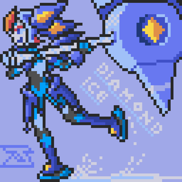 J_4_C_P's tweet photo. Here is a Diamond Ice pixel art fan art I just finished, using only the colors of her in-game sprite. I was inspired by this post. She really deserves more art. #pixelart #MegaMan #Rockman #MegamanStarforce #RyuuseiNoRockman #流星のロックマン https://t.co/8qxp5K68hR