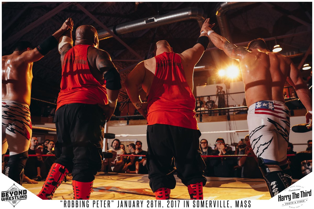 beyondwrestling's tweet photo. Four years ago today we hosted an intergenerational tag team dream match - #AmericanWolves (@TheEddieEdwards @RichardsWesley) vs. #DaHitSquad (@SteveMackDHS @DannyMaff1) at #RobbingPeter!
We'll release the match FOR FREE at https://t.co/dtI0uYhR3n tonight at 6pm ET. https://t.co/UPxIzYsXkY