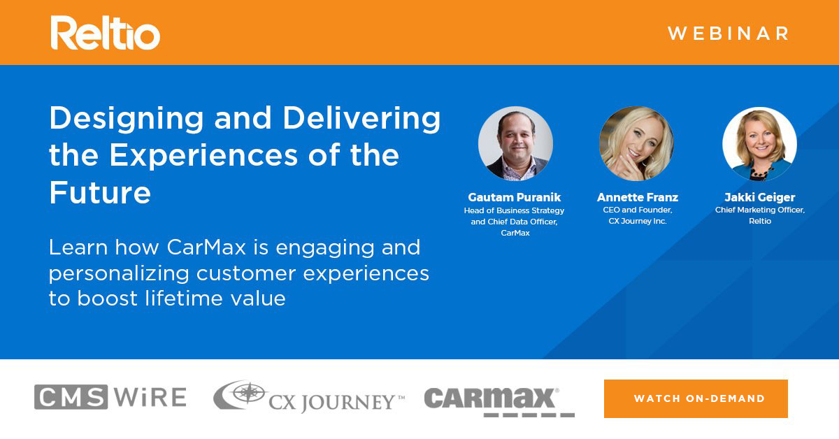 ZuoraGeek's tweet photo. Do you know what it takes to deliver #connected #CX? Don't miss this on-demand webinar with @CarMax @annettefranz @jakkigeiger and @cmswire  https://t.co/kHt98EZiMR
#customer360 #customerdata #cloudnative #customermdm #customersingleview #masterdatamana… https://t.co/VspbL0DJ5v