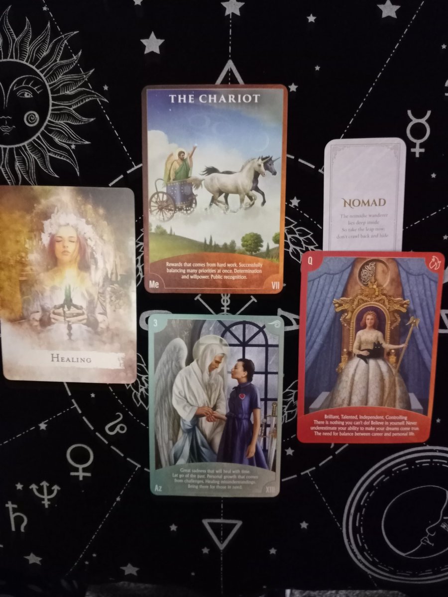 AngelicFelicity's tweet photo. #dailytarot #TOTD 
Sadness will heal in time channel that energy into a positive force as the chariot is taking you to new places. Its not a time to tuck a hide. Believe in your abilities to turn things around balance is needed in career and personal life. https://t.co/Z4b4OyD3kH