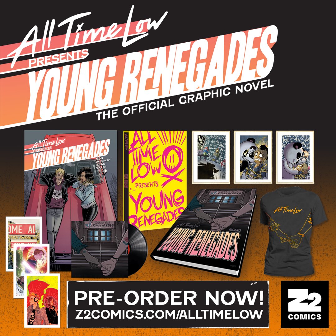 We’re extremely excited to announce the ‘Young Renegades’ official graphic novel, along with a limited edition vinyl LP, exclusive art prints, and more. This is a first for us and we can’t wait for you to read it.

Pre-order now at z2comics.com/alltimelow