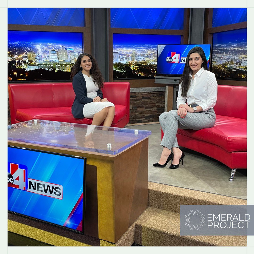 emerald_project's tweet photo. Our co-founders, Satin Tashnizi and Nora Abu-Dan were featured on ABC 4 Utahs In Focus Discussion. They discussed our work, the effects of Islamophobia, and the repeal of the Muslim Ban! https://t.co/nrxyXiix2R