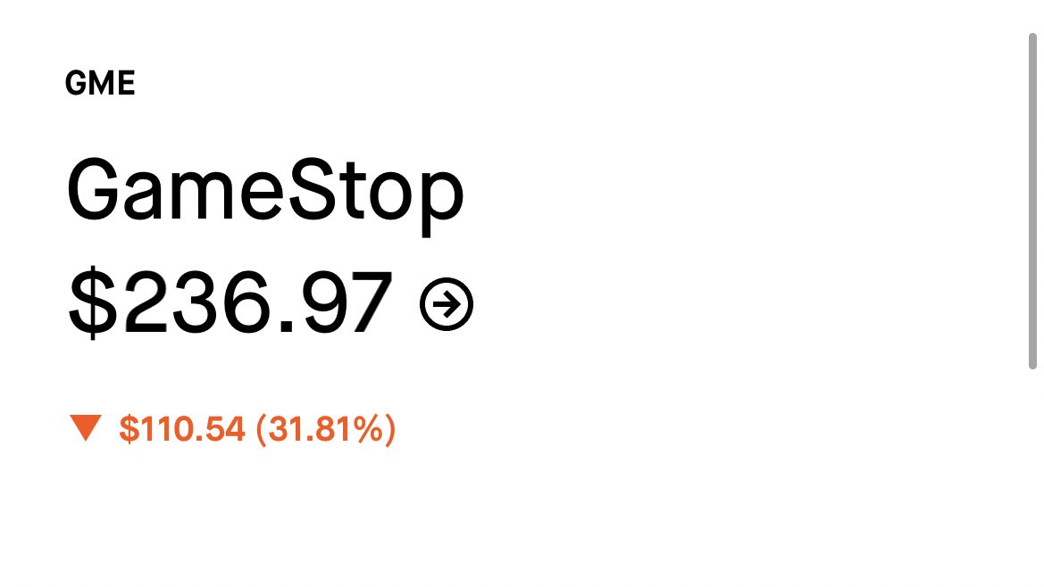 This WallStreet scam bullshit has me annoyed a bit so we’ll have some fun and I’ll PayPal someone who RTs this the amount of money one share of GameStop is at the end of the trading day 👍🏾👍🏾👍🏾 🚀🚀🚀
