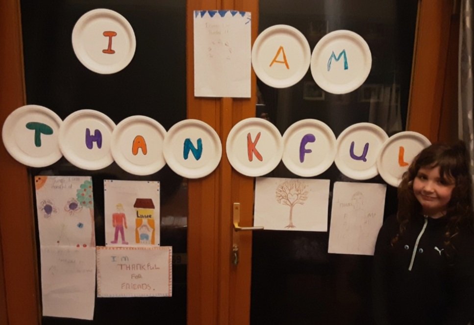 Boolavogue_NS's tweet photo. Catholic Schools Week was celebrated virtually this week. We learned about being grateful. Some pupils created a 'Thankful Wall' at home. #3rd4th #simplethings #thinkofothers #bekind #grateful #positivethinking #homeschooling2021
#staysafe  #family #CSW2021 https://t.co/FyQBX2nRDH