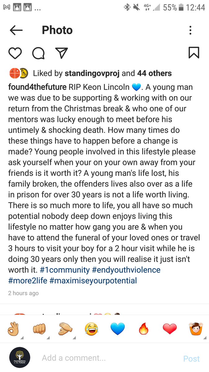 Found4theFuture's tweet image. RIP Keon Lincoln 💙. A young man we was due to be supporting &amp;amp; working with on our return from the Christmas break &amp;amp; who one of our mentors was lucky enough to meet before his untimely &amp;amp; shocking death. #more2lifethancarryingaknife #1community #endyouthviolence