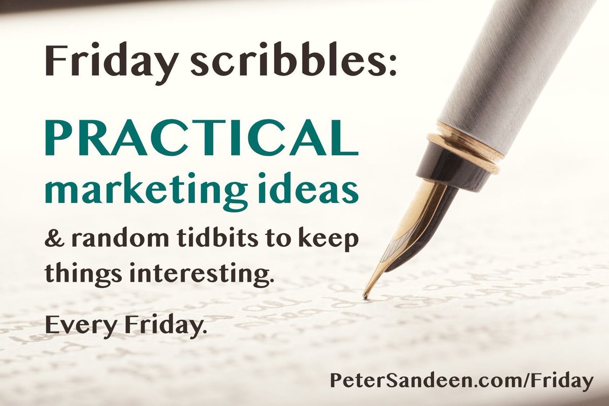 Can you practice marketing like a sport or an instrument? Isolate a single technique and repeating it on its own.

In marketing, that can seem impossible. But it's not. I'll write more about it in a near-future Friday scribbles: buff.ly/3osm3hW