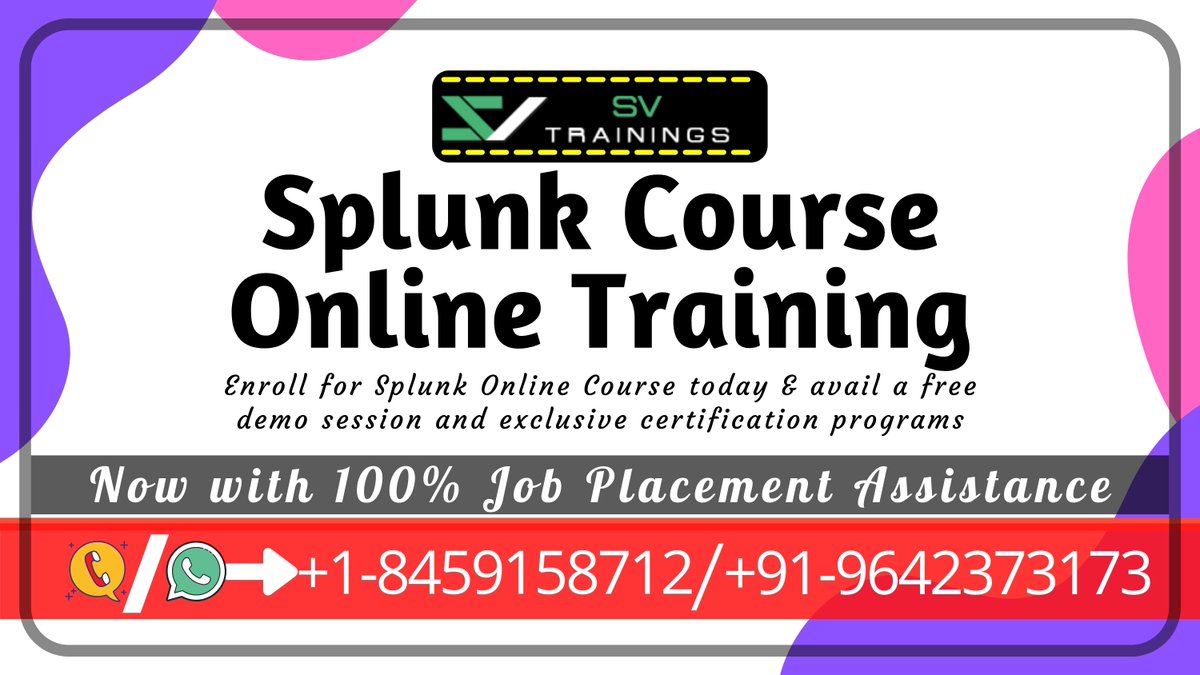 svtrainingscom's tweet image. Interested to learn Splunk Online Course with SV Trainings? Contact us today and get your first training session, absolutely FREE.
Link&amp;gt;&amp;gt; svtrainings.com/splunk-trainin…
.
#splunk #learnsplunk #splunktraining #splunkcourse #splunkdemo #splunkonlinetraining #splunkcertificate #splunkjobs