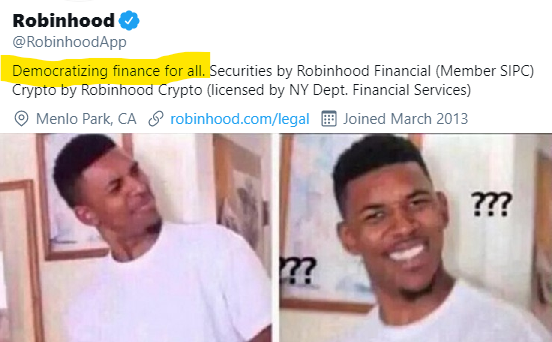 JPMagnum's tweet photo. @RobinhoodApp might wanna update your bio https://t.co/da1bPWXY7A
