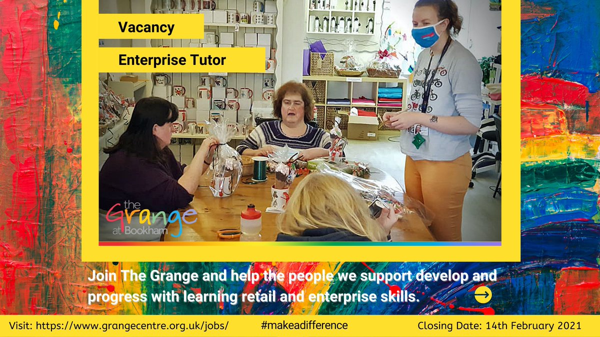 We're recruiting for an Enterprise Tutor to help our people develop &amp; progress with learning retail &amp; enterprise skills. If you're creative with strong interpersonal skills &amp; maybe have retail experience too, we'd love to hear from you. 
👉grangecentre.org.uk/enterprise-tut…
#vacancy #retail