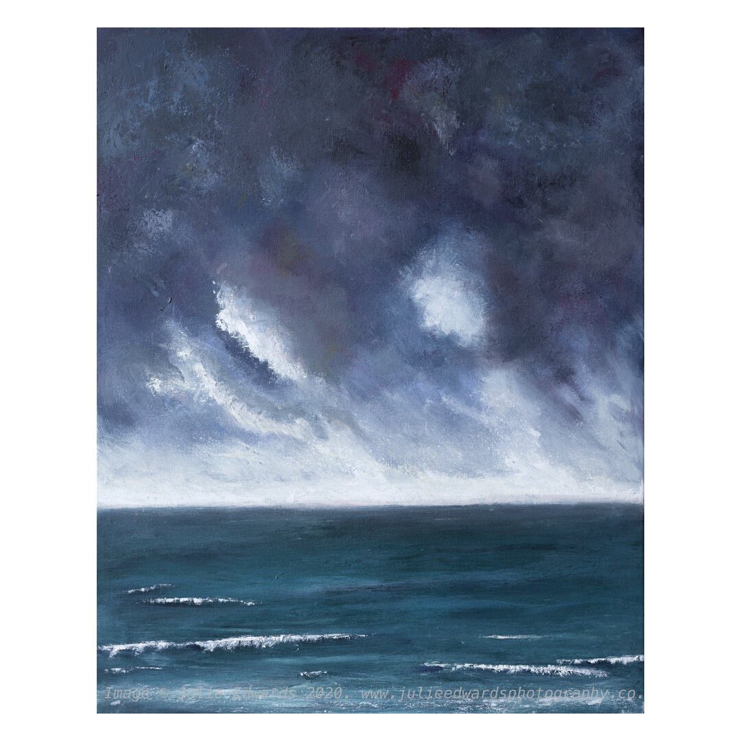 j_edwards_art's tweet photo. Rampion in the Environment 4: A 75cm x 60cm (24” x 30”) #mixedmediaart on Canvas of the view out #studiojev #seascape #mixedmediaseascape #abstractseascapes #semiabstractseascape #worthing #worthingartist https://t.co/CTX1J1Bbto