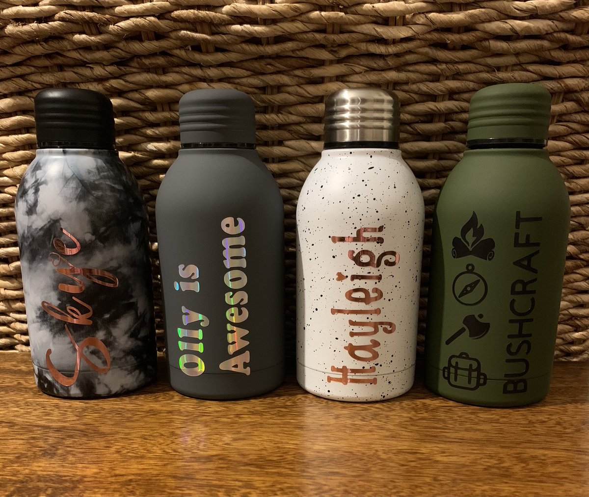 HMakes2's tweet image. *LIMITED STOCK* Double wall travel flasks - 350ml/17cm tall - keeps the cold cold 🥶 and the hot hot 🔥 Personalised in colour and style of your choice for only £6!! Be quick before these go!!