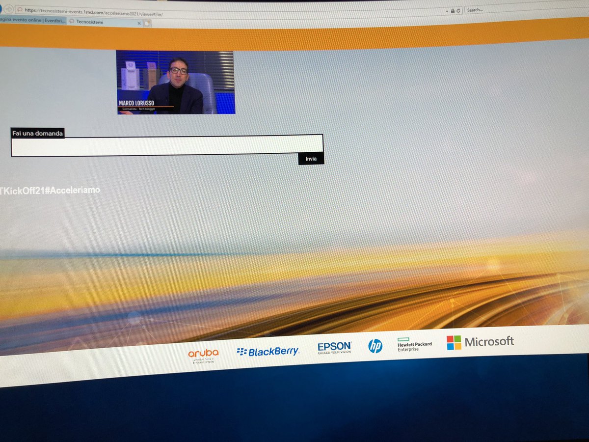 Innovazione con attenzione anche alla salute delle persone !! Se ne parla con <a href="/RiccardoBrusch2/">@RiccardoBruschi</a> e <a href="/MarcoLorux/">Marco Maria Lorusso</a> <a href="/ChiaraGuasti/">Chiara Guasti</a> durante il #Ttkickoff21 #hpe #Hpeinnolab