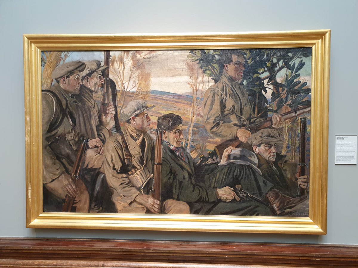 frank_oconnor's tweet photo. On this day 100 yrs ago my grandfather (Jack Din), was part of successful Tureengarriffe Ambush under Sean Moylan - More details here: https://t.co/r08zOiWFV6
5 of his comrades are immortalised in "Men of the South" painting by Seán Keating
#FlyingColumn #Ireland @ThisDayIrish https://t.co/xe84bygVkX