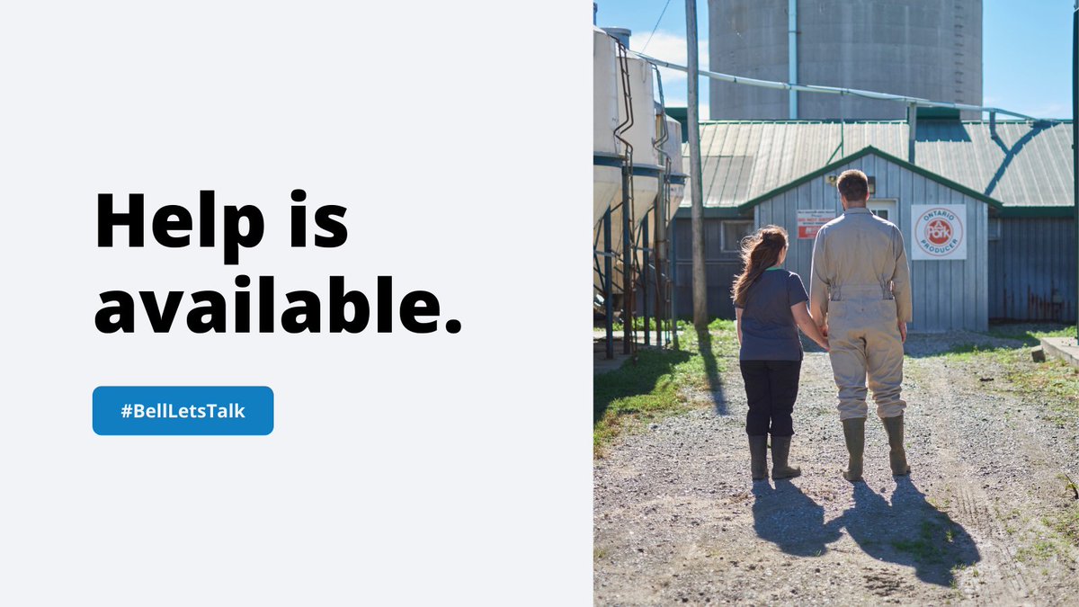 OntarioPorkNews's tweet photo. Remember that you are not alone – reach out to a family member, or a friend, or other emotional support. Just talking with someone can make a world of difference. 

Let's support each other through this #BellLetsTalk #OntAg #FarmerWellness https://t.co/YzdMYP9tr1 https://t.co/pRc3QVNrzW