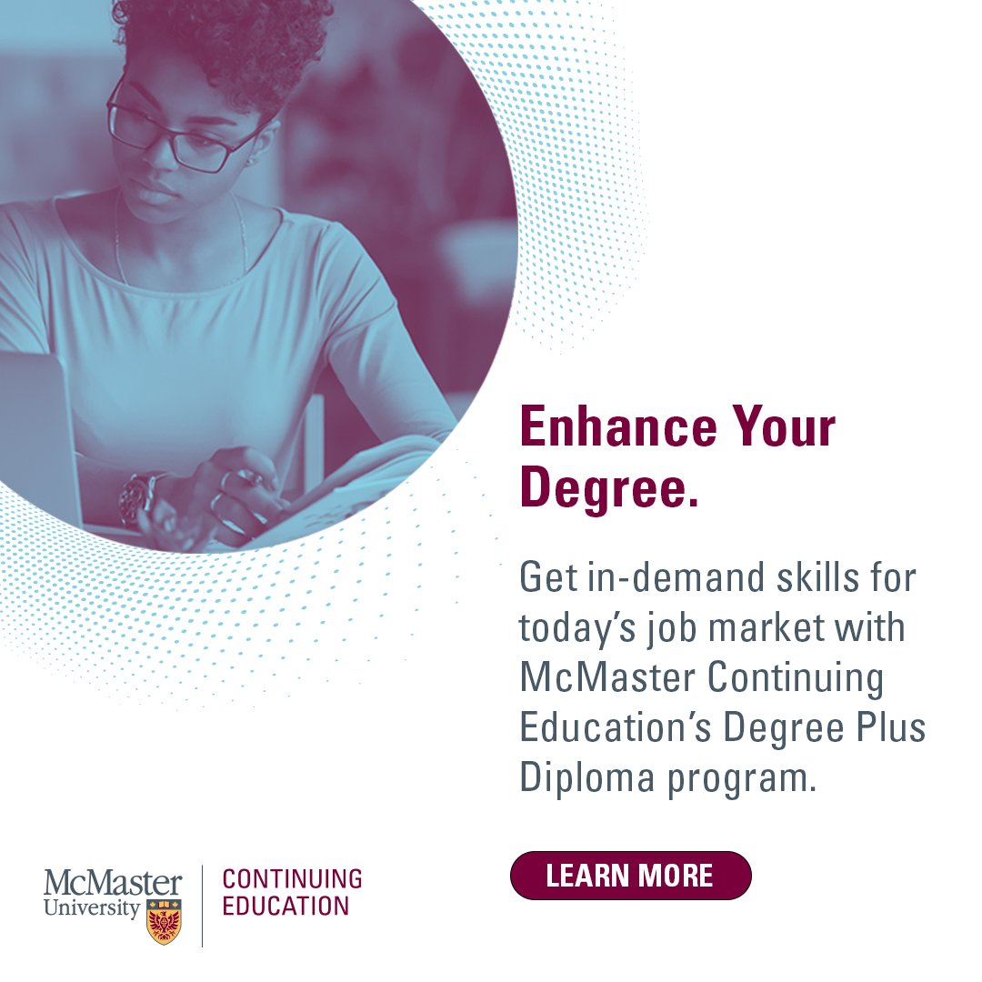 theSilhouette's tweet photo. 1) Would you like a Diploma with that? 

Add a Diploma or Certificate to your degree and level-up your skills and professional experience with @McMasterContEd.

Get career ready today! https://t.co/L3jOxZEz7z 

#LevelUpYourDegree https://t.co/gdNzLIQliR