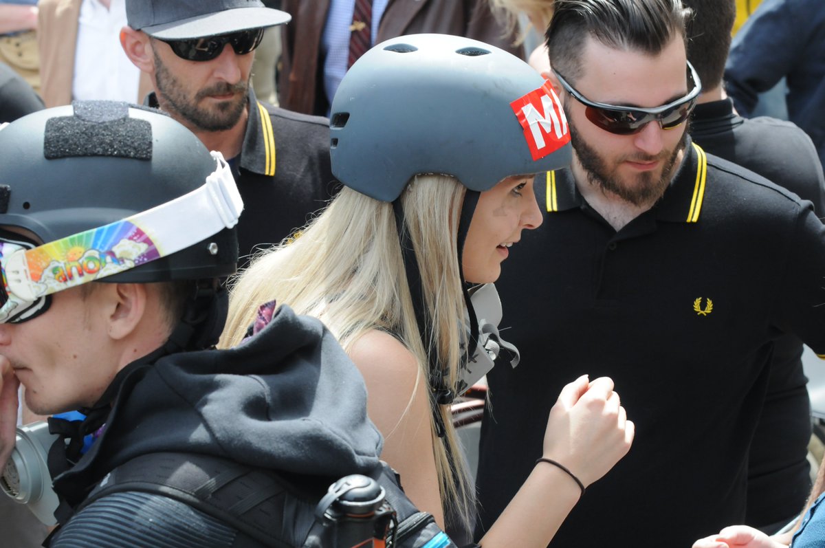 Southern was a kind of celebrity presence during the April 15, 2017, riot in Berkeley, CA, that was in fact the very first event organized by the Proud Boys. She had a PB security detail that day.