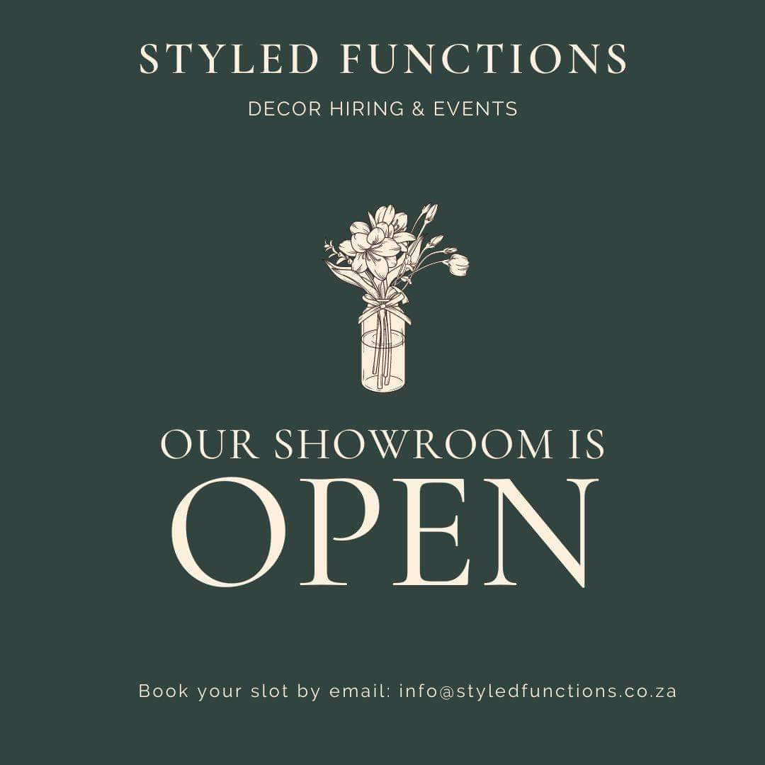 Styled_Function's tweet image. Planning your special event in 2021?
Book your showroom appointment with us today!
We offer furnisher and decor rentals and looking forward to meet and assist you with your event!
Email us today: info@styledfunctions.co.za
or visit our website: styledfunctions.co.za