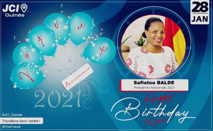 Joyeux anniversaire à la présidente nationale JCI Guinée.

Garde toujours ce sourire charismatique.

#one_future 
#Travaillons_dans_l_amitié 
#Consolidons_les_acquis