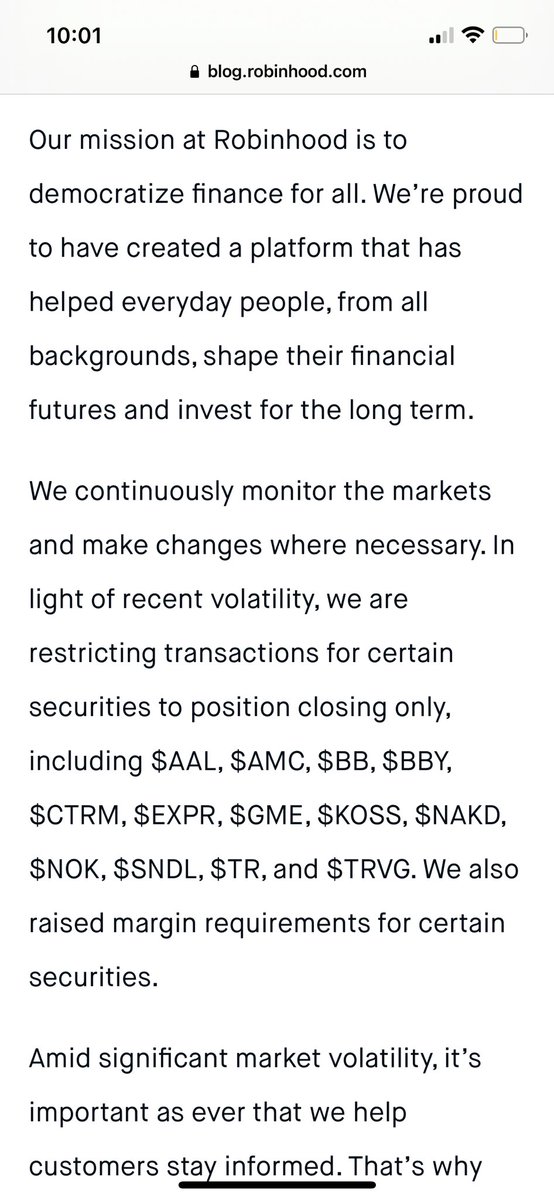 Thank you <a href="/RobinhoodApp/">Robinhood</a> for protecting me from market volatility! I’m incapable of making my own financial decisions!