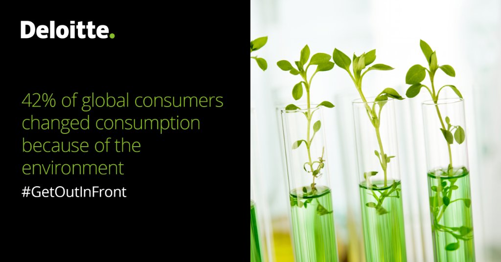 Deloitte's tweet photo. 42% of people we surveyed changed their pre-COVID consumption habits because of the environment. 2020 was a tipping point year for society and business, and the business impact is real. #GetOutInFront https://t.co/75gXvLydwr https://t.co/IgGsoUsEjU