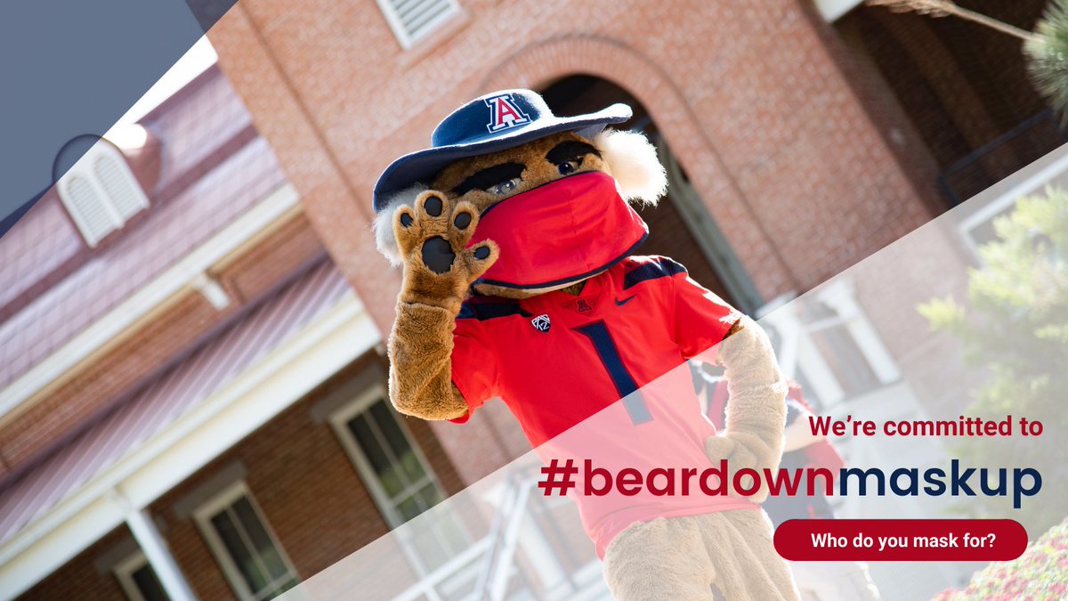 Help flatten the curve by following public health protocols: social distance, wash your hands, and #beardownmaskup. We need all our #wildcats to help us #cancelcovid on our campus! Who do you mask for? #COVID19