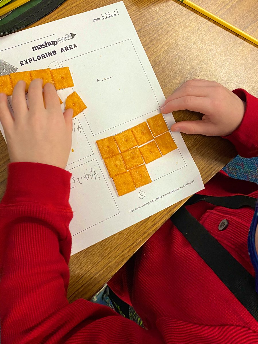 MrsFalconeSLE's tweet photo. Cheez-it Math! Exploring area 🎉 https://t.co/JP7nXoy7JI