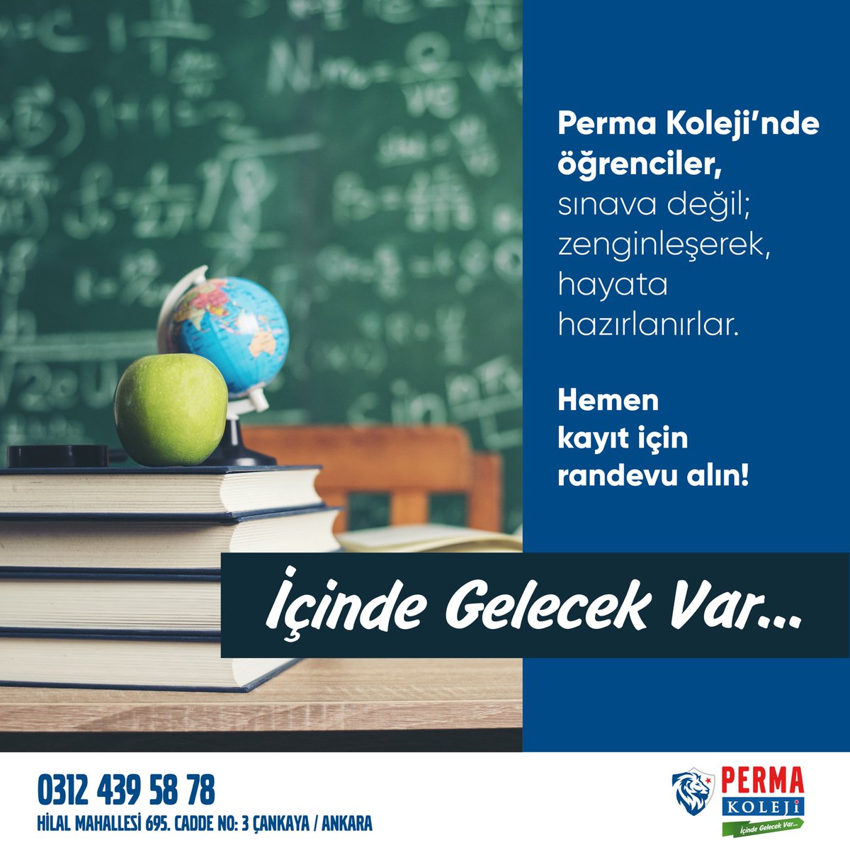 Yeni nesil eğitim sistemi, profesyonel eğitmen kadrosu, özel psikolojik destek ve disiplinli yönetim ile geleceğiniz emin ellerde 👍

İrtibat ve Kayıt İçin; 0312 439 5878

#PermaKoleji

#eğitim #öğretim #öğrenci #kolej #okul #lise #üniversite