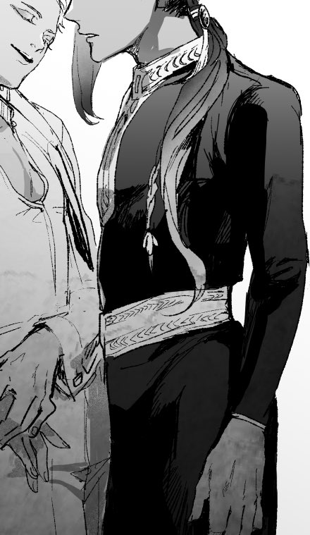 従者(武闘派)の一番の側近の服は主人の好みが反映されると信じて疑ってない。とりあえず着飾っといて損はないくらいの考えのアジムの男はラジャブとおジャミに軽率に柄を充てがうよ。好きなだけ刺繍を盛るよ 