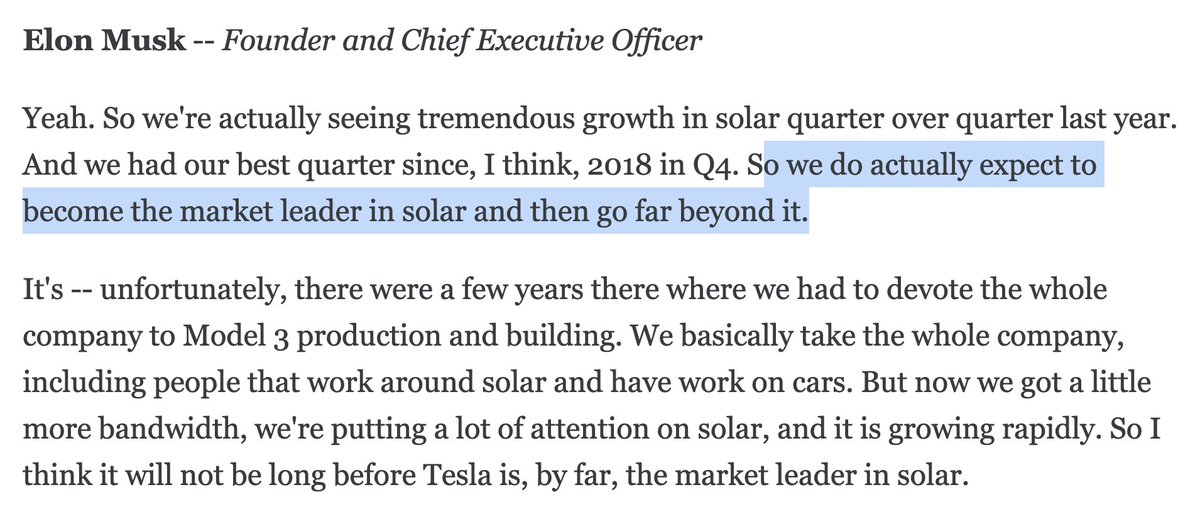 11/  @elonmusk still thinks  $TSLA will be big in solar