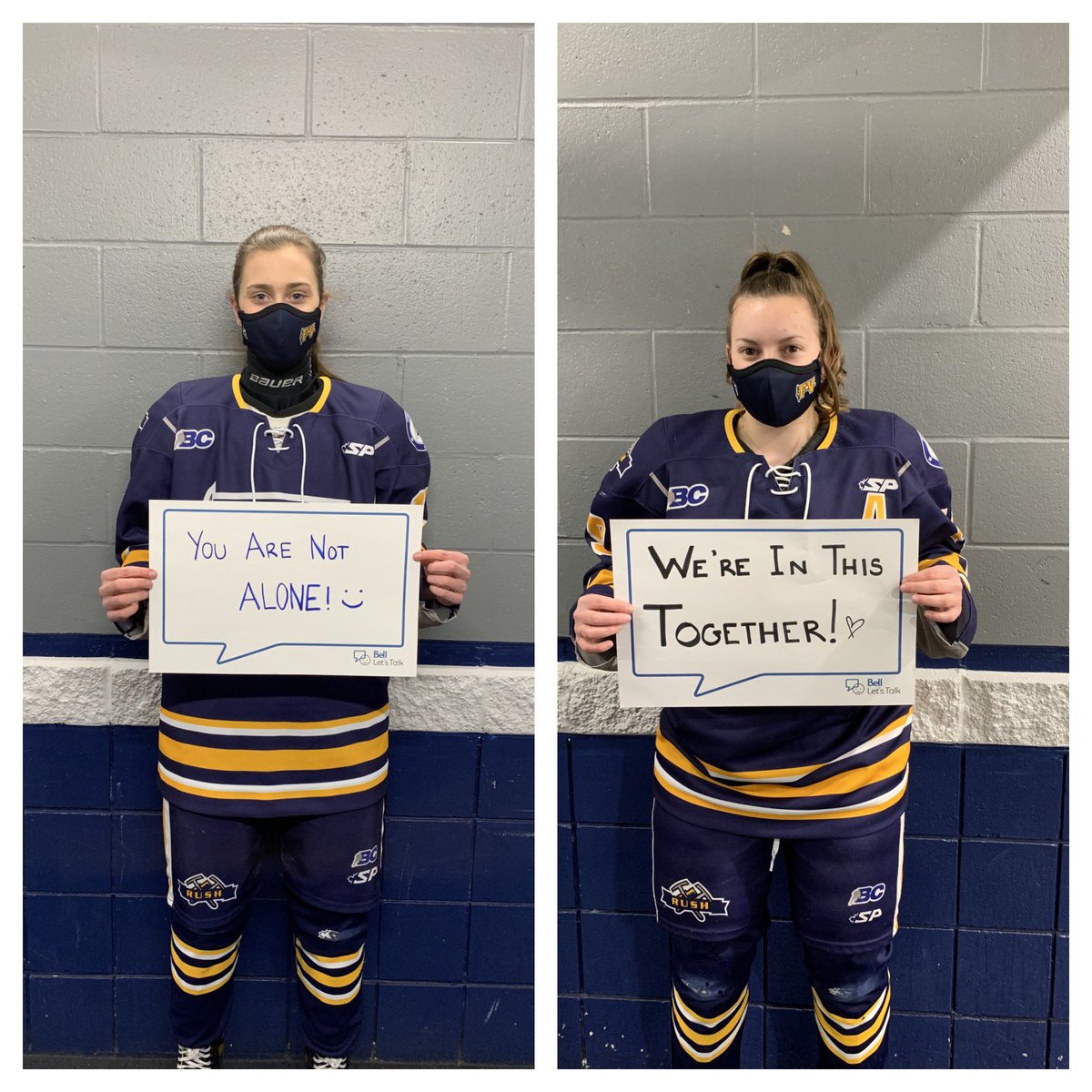 FVRush_aaa's tweet photo. Today on #BellLetsTalk day don’t be afraid to speak out about how you are feeling or reach out to a friend! Together let’s end the stigma around mental health! #Speakout #Reachout 💙🏒💛 https://t.co/Mflt3P5ei7