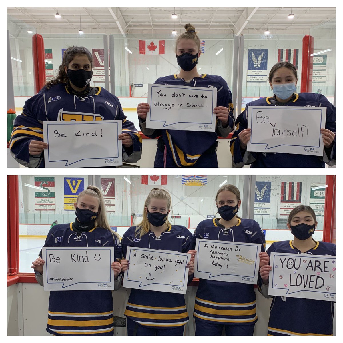 Today on #BellLetsTalk day don’t be afraid to speak out about how you are feeling or reach out to a friend! Together let’s end the stigma around mental health! #Speakout #Reachout 💙🏒💛