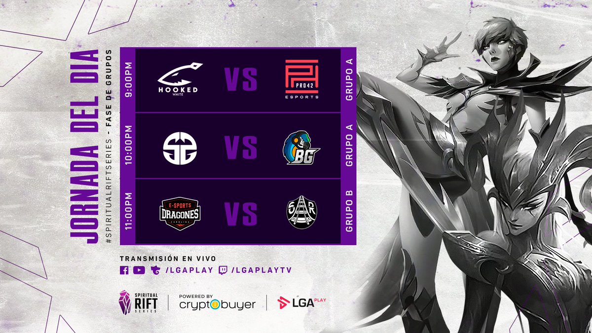 ¡HOY COMIENZA LA #SRS!

En horas daremos inicio a la primera jornada de la #SpiritualRiftSeries con estos duelos💥

¿Quiénes se llevarán la victoria el día de hoy?

🖥Twitch.tv/LGAPlayTV
🎙<a href="/TumbaRanchoYT/">FS TumbaRanchoYT</a> &amp; <a href="/SpectruMTVz/">FS SpectruM</a> 

Patrocina: <a href="/cryptobuyer/">Cryptobuyer</a>

#LeagueOfLegends #Venezuela