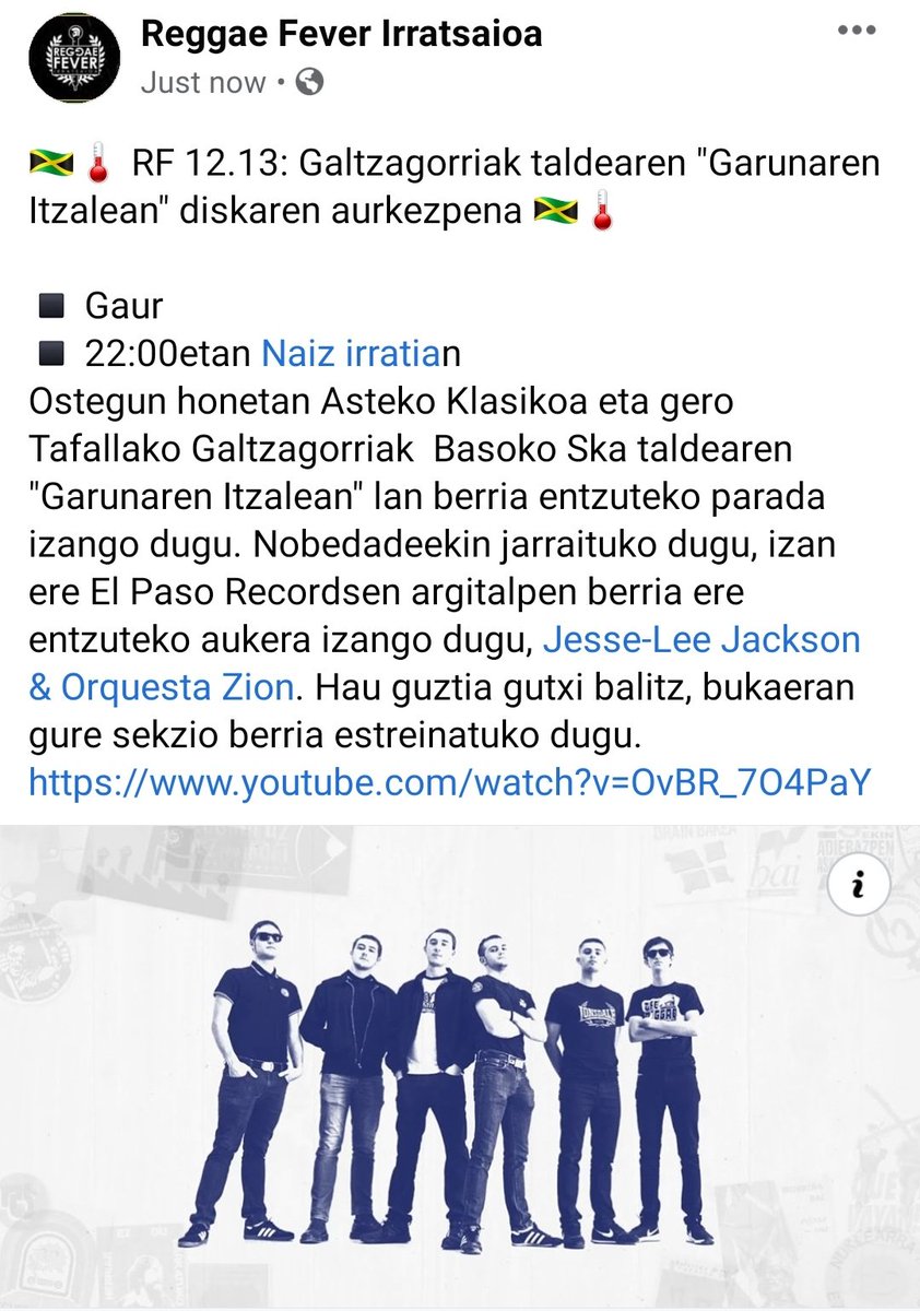 Gaur 22:00etan, <a href="/NAIZirratia/">NAIZ irratia</a> <a href="/Galtza_gorriak/">GALTZA★GORRIAK</a> en "Garunaren Itzalean" lan berria entzungo dugu. Nobedadeekin jarraituko dugu, izan ere El Paso Recordsen argitalpen berria ere entzuteko aukera izango dugu. Hau guztia gutxi balitz, bukaeran gure sekzio berria estreinatuko dugu.