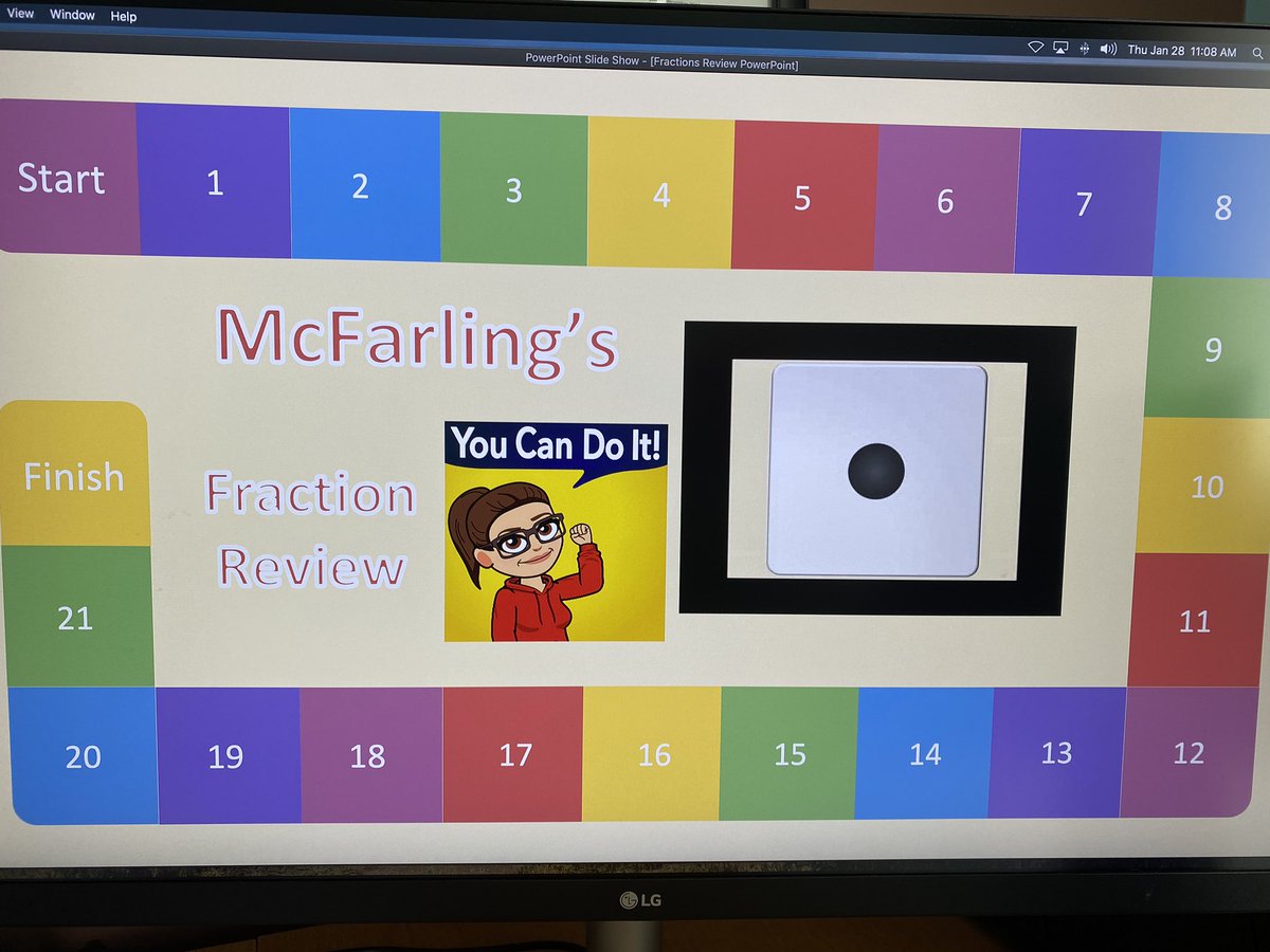 TaraMcFarling1's tweet image. It’s math review time! (I am far too upset at the lack of curly hair options for my Bitmoji 🤷🏻‍♀️)#letsplay #fractionsarefun @GEDSB