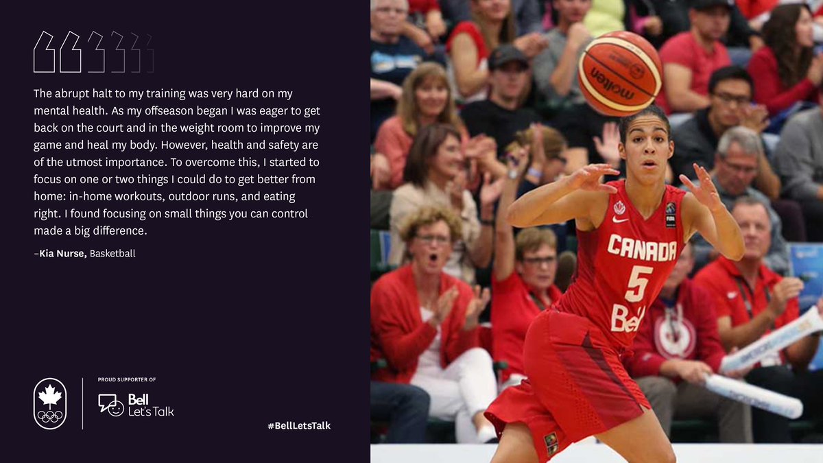 Take it from Kia Nurse, focusing on the small things can lead to a BIG ✨ difference. 👏 #BellLetsTalk 

Here’s her experience and advice for implementing small changes👇

<a href="/KayNurse11/">Kia Nurse</a> | <a href="/CanBball/">Canada Basketball</a>